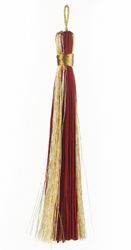 Immagine di Fiocchetto Filo oro e argento L. cm 12 (4,7 inch) in Acetato e Viscosa Rosso Verde Viola Avorio Nappa per Paramenti liturgici