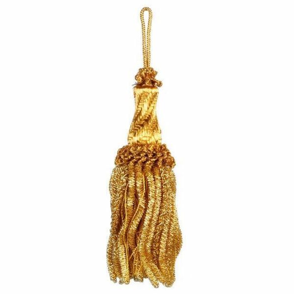 Picture of De luxe Tassel with Bullion hole cm 16 (6,3 inch) Metallic thread and Viscose for liturgical Vestments