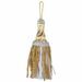 Picture of De luxe Tassel with gold and colour bullion hole cm 16 (6,3 inch) Metallic thread and Viscose White for liturgical Vestments