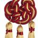 Picture of Celtic Knot Tassel gold 3 small Cord Tassels cm 16 (6,3 inch) Metallic thread and Viscose Red Celestial Violet Green Flag White for Cope Pluviale and liturgical Vestments