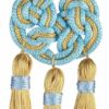 Imagen de Borla dorada con nudo y 3 lazos pequeños 16 cm