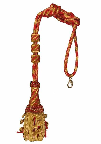 Picture of Cord Tassel de luxe gold and color Metallic thread White Cardinal Red for pectoral Cross
