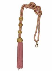 Picture of Cord Tassel with Solomon knot 3 pass-through Cotton blend Pink for pectoral Cross