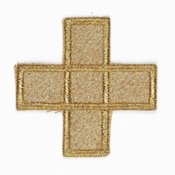 Picture of Embroidered small Cross Motif H. cm 5 (2,0 inch) Pure Polyester Fabric for Chasubles and liturgical Vestments