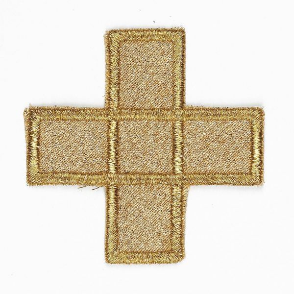 Immagine di Crocetta ricamata oro su Papale per set Messa H. 5 cm