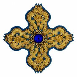 Croce 1 mistico Colorate Preziose Gross Patch ricamate/aufbügler Medioevo clero 