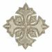 Immagine di Croce ricamata decorazione gigliata H. cm 5 (2,0 inch) in filato metallico e Viscosa Oro Argento Applicazione per Casula Stole e Paramenti liturgici