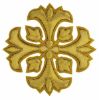 Immagine di Croce ricamata gigliata oro o argento H. 7,5 cm