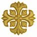 Picture of Embroidered Cross Motif with embroidered lilies H. cm 7,5 (2,95 inch) Metallic thread and Viscose Gold Silver for Chasubles and liturgical Vestments