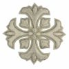Immagine di Croce ricamata gigliata oro o argento H. 7,5 cm