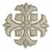 Immagine di Croce ricamata decorazione gigliata H. cm 7,5 (2,95 inch) in filato metallico e Viscosa Oro Argento Applicazione per Casula Stole e Paramenti liturgici