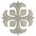 Imagen de Cruz bordada decoración con lirios bordados H. cm 10 (3.9 inch) en hilo metálico y Viscosa Oro Plata para Casullas y Vestiduras litúrgicas