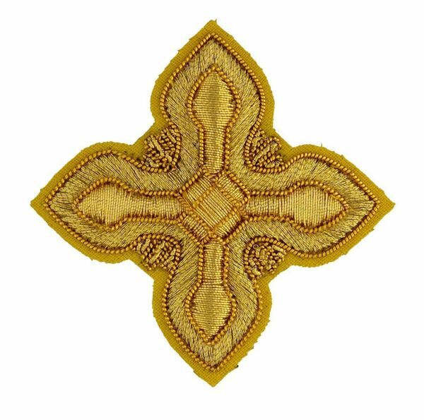 Picture of Gold embroidered Cross with ramino decoration H. 5 cm (2,0 inch)