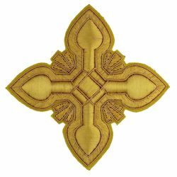 Picture of Embroidered Cross Ramino Motif Gold embroidery H. cm 10 (3.9 inch) Metallic thread and Viscose Gold for Chasubles and liturgical Vestments