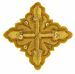 Immagine di Croce ricamata decorazione con paillettes ricamate oro H. cm 5 (2,0 inch) filato metallico e Viscosa Oro Argento Rosso/Cremisi Applicazione per Casula Stole e Paramenti liturgici