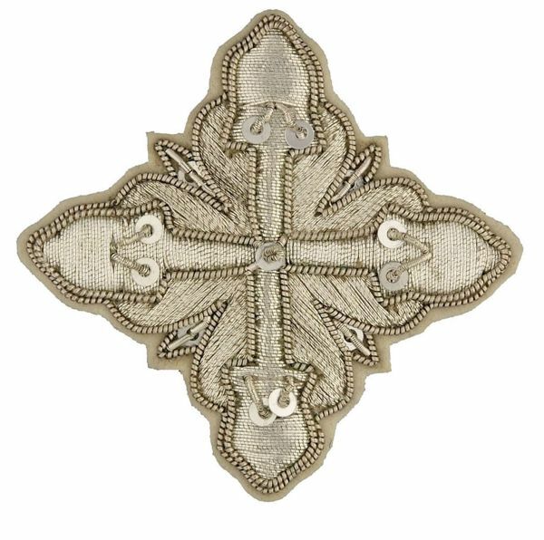 Imagen de Cruz bordada oro/color paillettes H. 5 cm