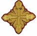 Picture of Embroidered Cross Ramino Motif with paillettes Gold embroidery H. cm 5 (2,0 inch) Metallic thread and Viscose Gold Silver Red/Crimson for Chasubles and liturgical Vestments