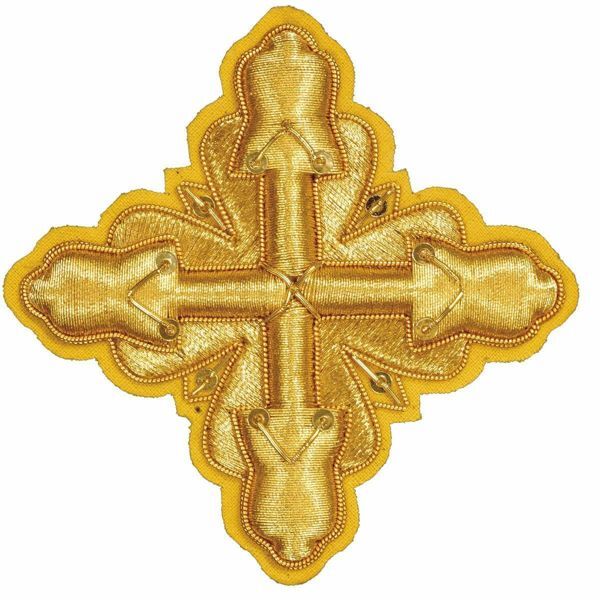 Imagen de Cruz bordada oro/color paillettes H. 7,5 cm