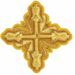 Immagine di Croce ricamata decorazione con paillettes ricamate oro H. cm 7,5 (2,95 inch) filato metallico e Viscosa Oro Argento Rosso/Cremisi Applicazione per Casula Stole e Paramenti liturgici