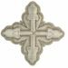 Picture of Embroidered Cross Ramino Motif with paillettes Gold embroidery H. cm 7,5 (2,95 inch) Metallic thread and Viscose Gold Silver Red/Crimson for Chasubles and liturgical Vestments