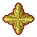 Imagen de Cruz bordada decoración Ramino con paillettes bordado en oro H. cm 7,5 (2,95 inch) en hilo metálico y Viscosa Oro Plata Rojo/Carmesí para Casullas y Vestiduras litúrgicas