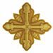 Immagine di Croce ricamata decorazione con paillettes ricamate oro H. cm 10 (3.9 inch) filato metallico e Viscosa Oro Argento Rosso/Cremisi Applicazione per Casula Stole e Paramenti liturgici