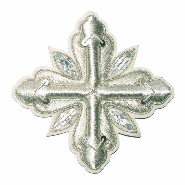 Imagen de Cruz bordada oro/color paillettes H. 10 cm
