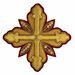 Imagen de Cruz bordada decoración Ramino con paillettes bordado en oro H. cm 10 (3.9 inch) en hilo metálico y Viscosa Oro Plata Rojo/Carmesí para Casullas y Vestiduras litúrgicas