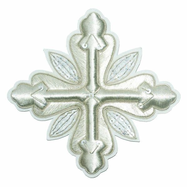 Imagen de Cruz bordada oro/color paillettes H. 15 cm