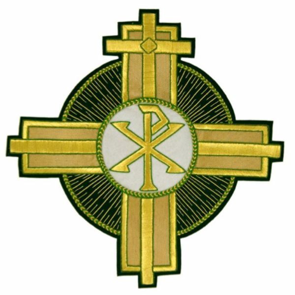 Picture of Embroidered Cross applique Pax 26 cm (10,2 inch) Emerald green/gold