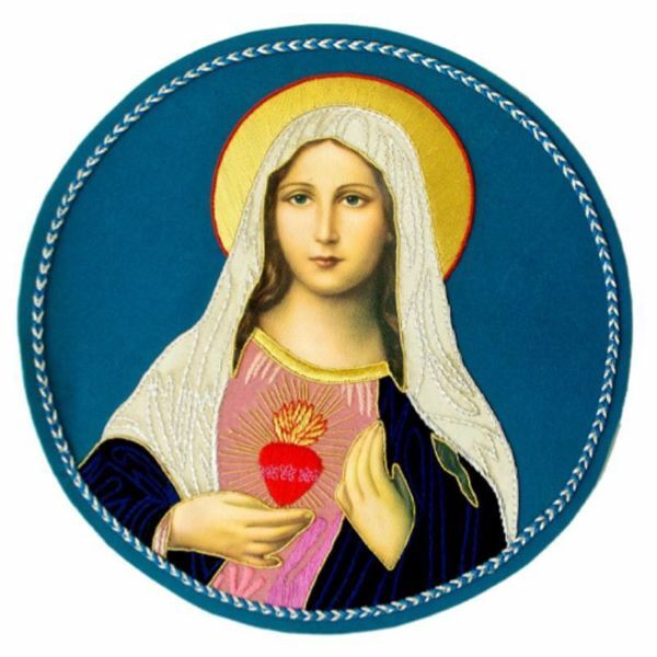 Picture of Religious applique Sacred Heart of Mary for vestments 25 cm (9,8 inch)
