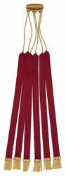 Picture of Bible Bookmarks 6 multiple Red Ribbons with Fringes L. cm 25 (9,8 inch) Polyester and Acetate multiple Page Markers for Bible Missal and Sacred Texts