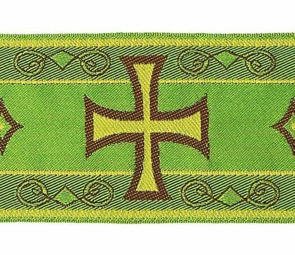 Immagine di Gallone Bizantino filato metallo Croce Ricciolo H. 9 cm