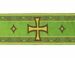 Picture of Byzantine Galloon metal thread Cross H. cm 9 (3,5 inch) Polyester and Acetate Fabric Red Olive Green Violet Yellow White Yellow Trim Orphrey Banding for liturgical Vestments 