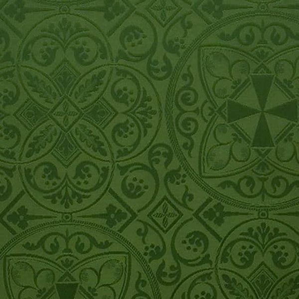 Imagen de Damasco Bizancio H. cm 160 (63 inch) Tejido Acetato Rojo Verde Oliva Morado Marfil para Vestiduras litúrgicas
