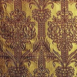 Immagine di Drappo floreale filato dorato H. cm 160 (63 inch) filato metallico Tessuto per Paramenti liturgici