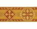 Picture of Byzantine Galloon Golden Thread H. cm 9 (3,5 inch) Polyester and Acetate Fabric Red Celestial Olive Green Avana Brown Violet Yellow Trim Orphrey Banding for liturgical Vestments 