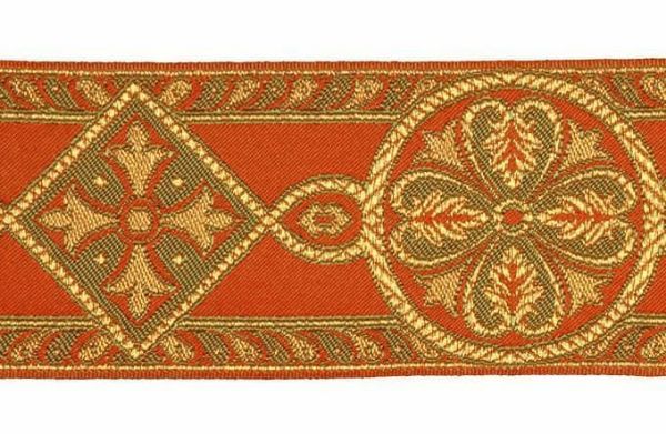 Imagen de Galón Bizantino oro H. 9 cm para ornamentos litúrgicos