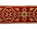 Immagine di Gallone Filo oro Croce Ortodossa cornice H. cm 9 (3,5 inch) Poliestere Acetato Rosso Celeste Verde Viola Tessuto per Paramenti liturgici