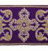 Picture of Galloon Golden Thread Cross H. cm 9 (3,5 inch) Polyester and Acetate Fabric Red Celestial Olive Green Violet Trim Orphrey Banding for liturgical Vestments 