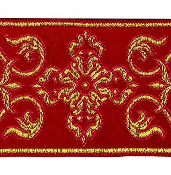 Immagine di Gallone dorato Croce Ortodossa Cornice H. 9 cm per paramenti