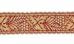Picture of Galloon Gold and color Eears of Corn and Grapes H. cm 3 (1,2 inch) Metallic thread Fabric high content of Gold Bordeaux Trim Orphrey Banding for liturgical Vestments 