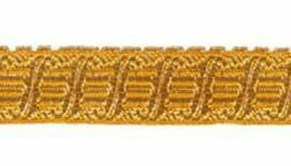 Immagine di Gallone motivo Arpa oro H. cm 2 (0,8 inch) filato metallico Alta Doratura Tessuto per Paramenti liturgici