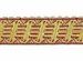 Picture of Galloon Gold and color Harp H. cm 2 (0,8 inch) Metallic thread Fabric high content of Gold Bordeaux Trim Orphrey Banding for liturgical Vestments 