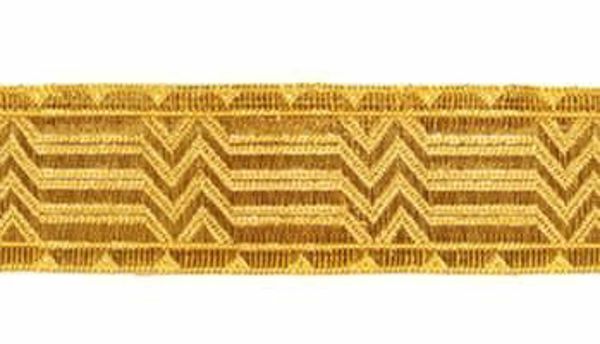 Picture of Galloon Gold Broken Sticks H. cm 3 (1,2 inch) Cotton blend Fabric Trim Orphrey Banding for liturgical Vestments 