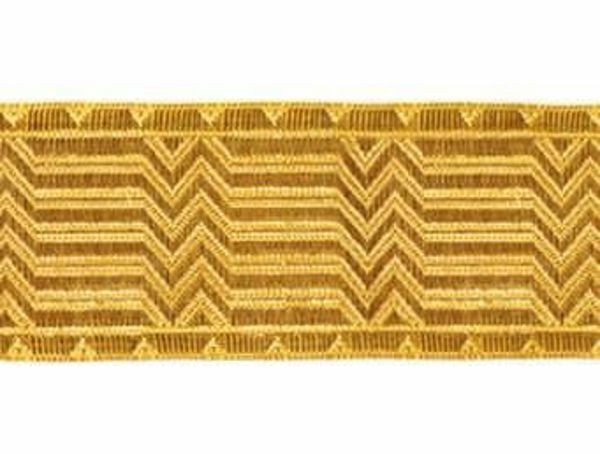 Imagen de Galón oro Bastones rotos H. cm 4 (1,6 inch) Tejido mezcla Algodón para Vestiduras litúrgicas