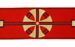 Immagine di Gallone laminette Croce su raso H. cm 8 (3,1 inch) Viscosa Poliestere Rosso Celeste Verde Viola Giallo Zecchino Verde Avorio/Bordeaux Tessuto per Paramenti liturgici