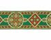 Picture of Byzantine Galloon H. cm 8 (3,1 inch) Viscose and Polyester Fabric Red Celestial Olive Green Brown Violet Yellow Green Flag Trim Orphrey Banding for liturgical Vestments 