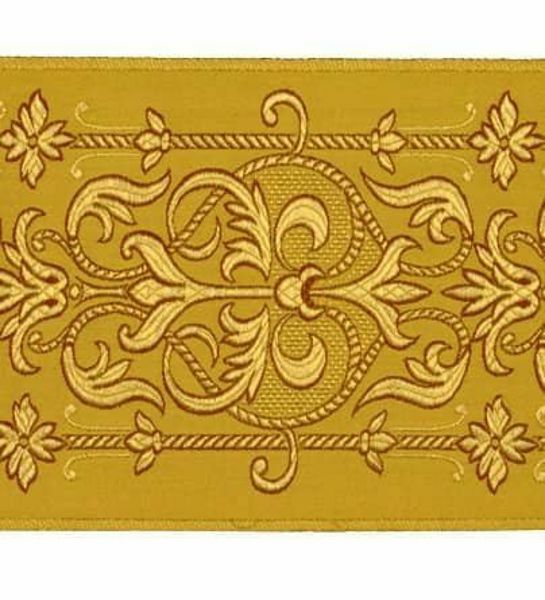 Immagine di Stolone filo oro Alta Doratura H. cm 18 (7,1 inch) filato metallico Seta per Paramenti Liturgici Tessuto per Paramenti liturgici