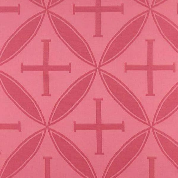 Picture of Damask Cross H. cm 160 (63 inch) Acetate Fabric Red Celestial Olive Green Violet Ivory White Pink for liturgical Vestments